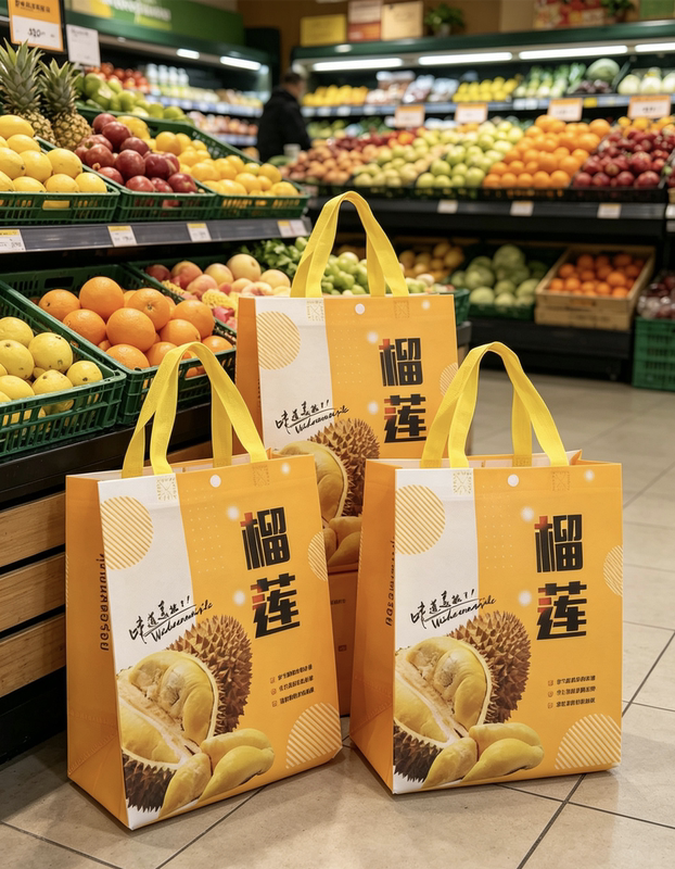 Durian Tote Bag, Special Packaging Bag for Gifts, Thickened Non-Woven Fabric Packing Bag for Watermelon, Eco-Friendly Bag for Fruit Stores