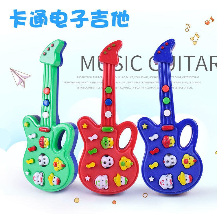 Trẻ em sáng tạo của đa chức năng phim hoạt hình âm nhạc động vật guitar điện tử với 12 trẻ em của nursery trẻ sơ sinh đồ chơi âm nhạc