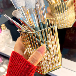 Douyin Internet celebrity makeup brush storage box loose powder brush storage box dressing table eyebrow pencil eye shadow brush bucket iron storage