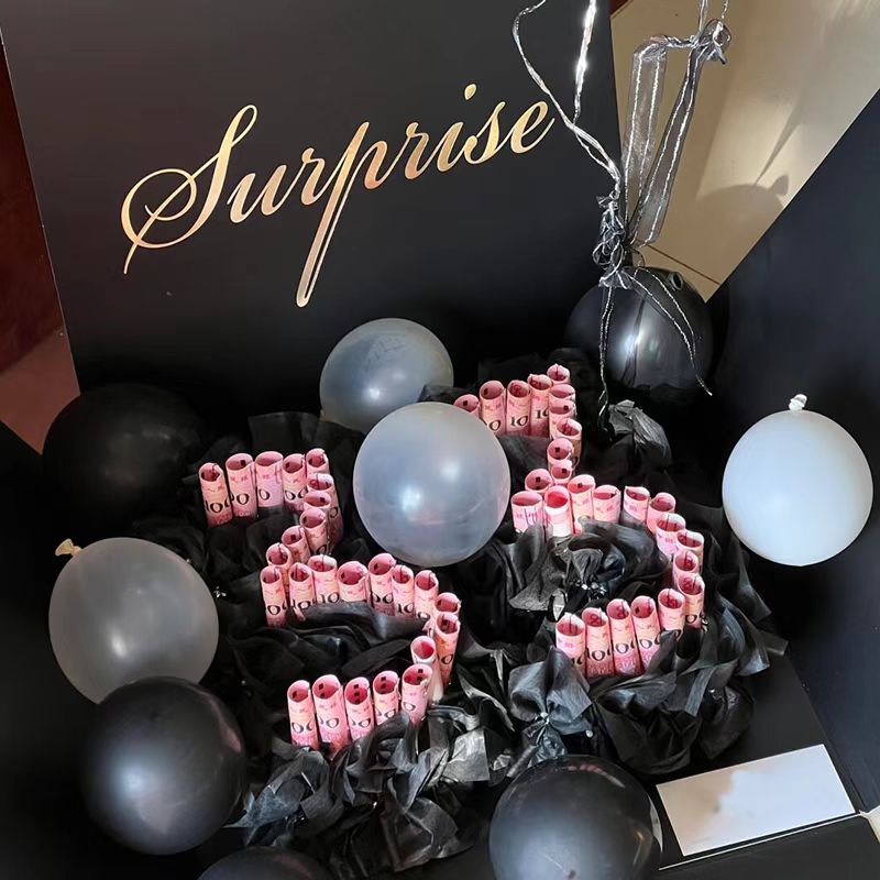 Romantic Birthday Surprise Digital Flower Box DIY Material Kit Coming-Of-Age Ceremony Anniversary Gift for Girlfriend, Best Friend, or Friend