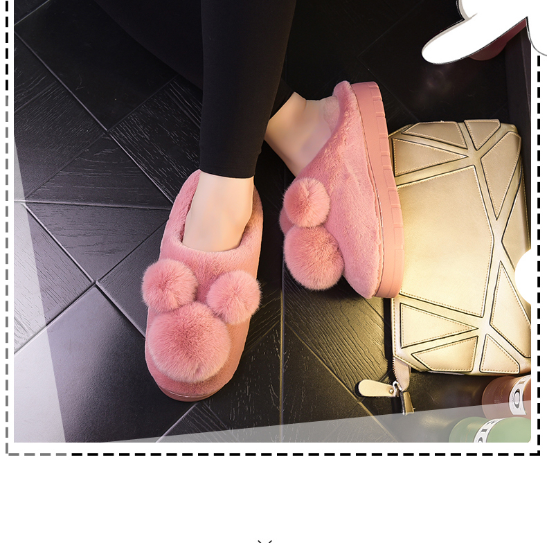 Dép cotton mùa đông nữ size lớn 41-43 nhà trong nhà dày đáy chống trượt Hàn Quốc dễ thương mùa đông dép len dép đi trong nhà