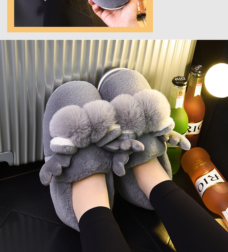 Dép cotton nữ hộ gia đình với ký túc xá sinh viên phiên bản Hàn Quốc dễ thương của cặp vợ chồng trong nhà ấm áp dày lên phía dưới kéo bông nam - Trang chủ dép đi nhà tắm