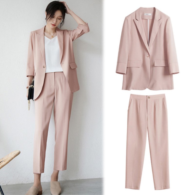 Large - yard women's wear thin suit girl 2023 spring and summer fat mm light luxury high - end professional suit suit
