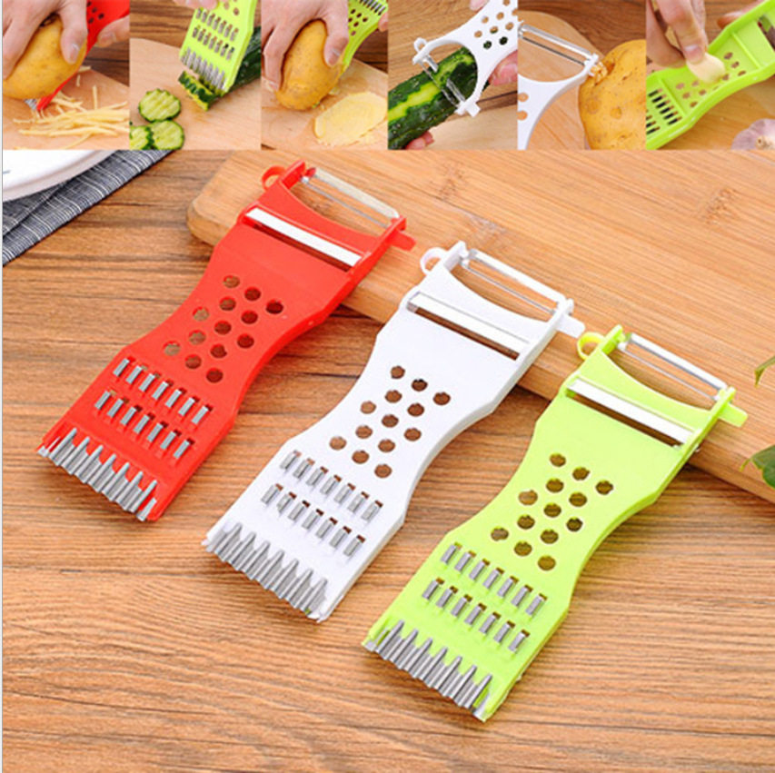 (Pack of 4) Multi-function peeler peeler household kitchen five-in-one all melon planing vegetable and fruit peeling artifact