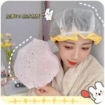 Double Bath Cap Woman Waterproof Bath Headgear Hood Home Adult Cute South Korea Bathing Cap Hair Hood Kitchen Smoke-proof Cap