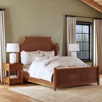 French retro bed double bed American solid wood high-end bed 1 51 8 meters master bedroom high back wedding bed customization
