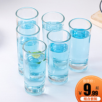 Pomelo rice transparent living room thickened heat-resistant glass 6 12 sets of high-grade octagonal cup four square Cup Tea Cup