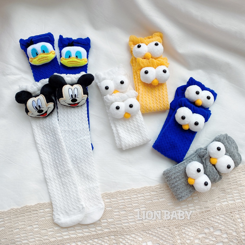 ins Baby Summer Thin Air Conditioning Socks Breathable Cartoon Doll Socks Anti-Mosquito Mesh Socks Mid-Length Socks