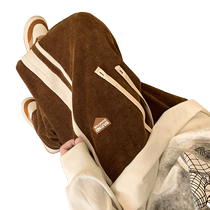 American trendy brand corduroy pants for men spring and autumn straight loose drapey wide-leg floor-length casual trousers for men.