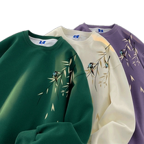 500g heavy new Chinese dress male cold ink green ink with a jacket American retro hat coat