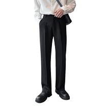 Suit pants mens spring and autumn high-end vertical straight pants summer thin trendy brand loose wide-leg casual pants