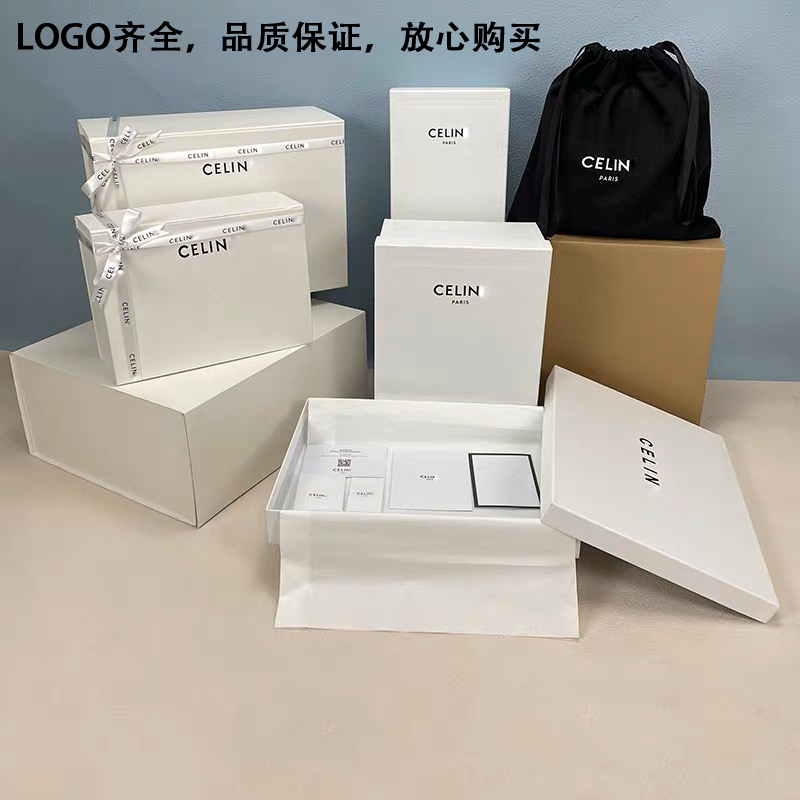 Celine Gift Box Arc De Triomphe Underarm Saddle Tofu Smiley Face Catfish Leather Belt Bag Paper Box Handbag