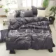 bông giá rẻ denim giường bông vải quilt 1.5m1.8 mét ins mạng đơn giản đỏ giường ba mảnh - Bộ đồ giường bốn mảnh