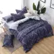 bông giá rẻ denim giường bông vải quilt 1.5m1.8 mét ins mạng đơn giản đỏ giường ba mảnh - Bộ đồ giường bốn mảnh