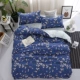 bông giá rẻ denim giường bông vải quilt 1.5m1.8 mét ins mạng đơn giản đỏ giường ba mảnh - Bộ đồ giường bốn mảnh