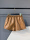 2025 Autumn New Genuine Leather Shorts Women's Fashion Simple Elastic Waist Drawstring Slimming Sheepskin Wide Leg Leather Pants