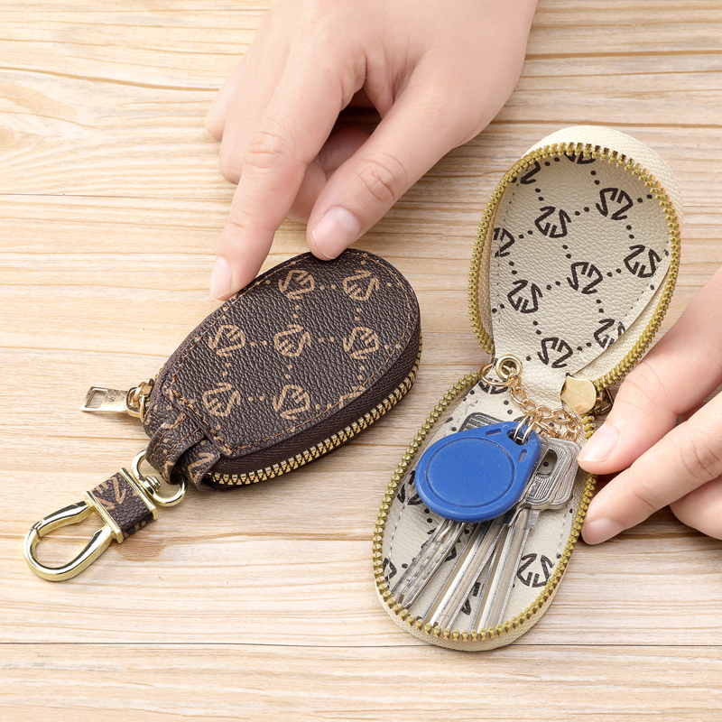 New Style Multifunctional Key Bag for Men and Women, Fashionable Retro Leather Car Key Bag, Remote Control Storage Bag, Key Holder
