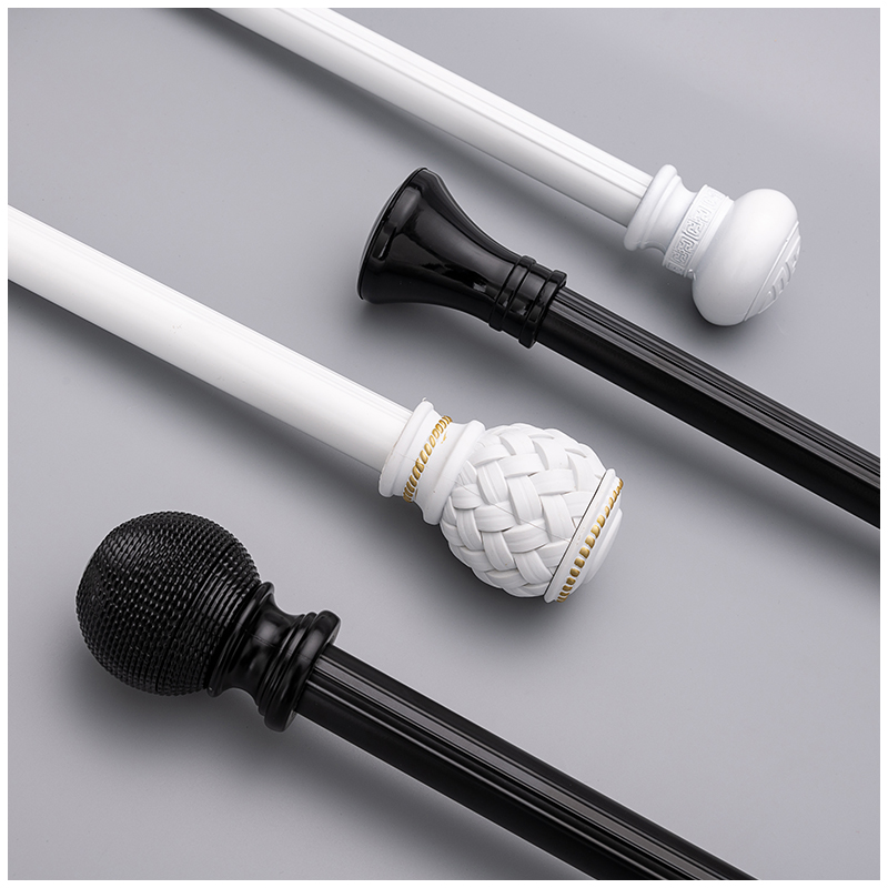 Roman Stem Window Curtain Rod Black Single-Lever Double-Lever Top Mounted Railings Nordic Minimalist Aluminum Alloy Thickened