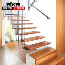 rxr steel wood suspension room overall swivel duplex stairway loft DIY solid wood stairs double beam solid wood tread board