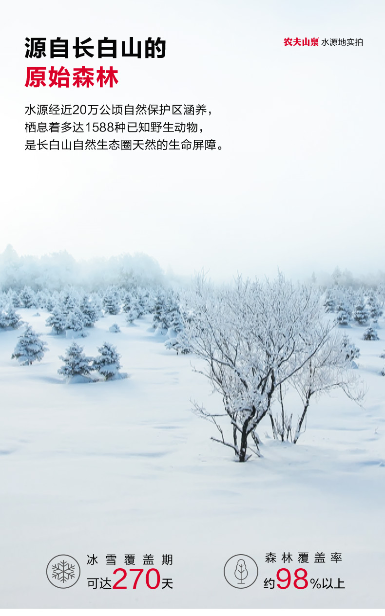 农夫山泉 长白雪 天然雪山矿泉水 535ml*24瓶 图2