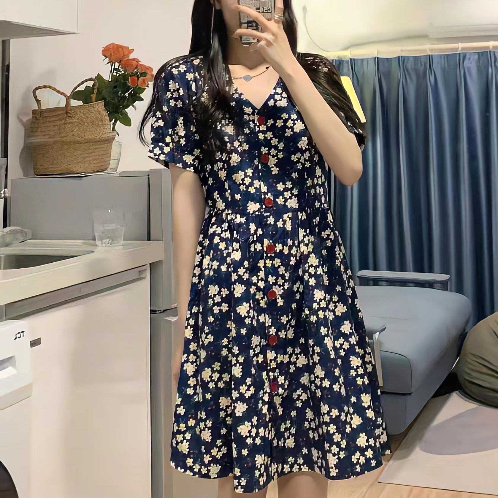 法式初恋茶歇碎花裙小众连衣裙