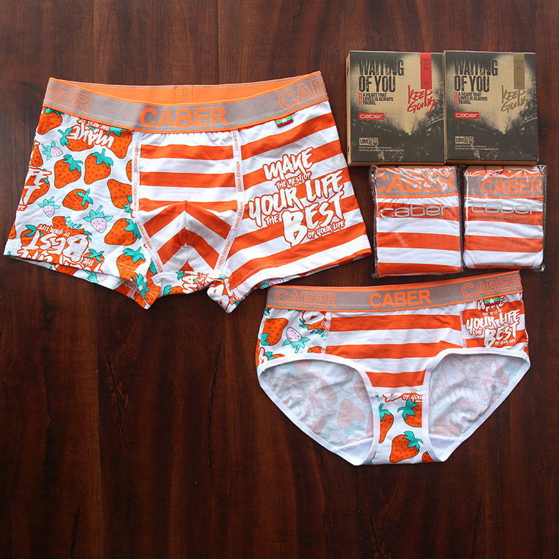 Cabriel couple underwear gift box trend net red strawberry men's boxer women's triangle UM1102 UL2202