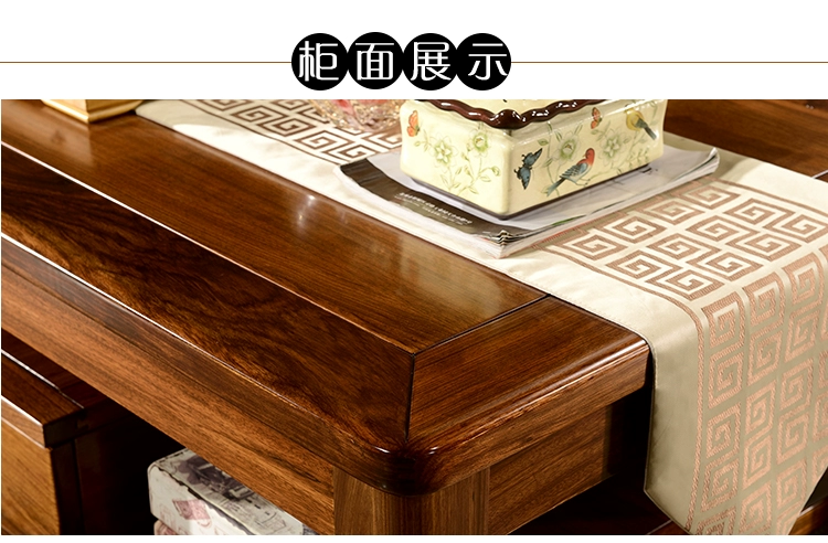 Bàn cà phê gỗ mun nhập khẩu tất cả đồ nội thất bằng gỗ nguyên khối sofa tủ ngăn kéo tủ lưu trữ phòng khách tối giản hiện đại kiểu Trung Quốc mới - Bàn trà