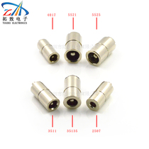 Factory direct DC female seat 5525 5521 4017 35135 3511 2507 straight tube welded all copper round hole