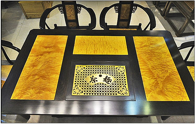 Gỗ gụ khắc gốc bàn trà kungfu bàn trà bàn trà Jinsi Nan gỗ chạm khắc gỗ rắn túi vàng bảy bàn trà - Các món ăn khao khát gốc Bàn ghế gốc cây giá rẻ