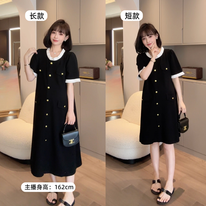 Cat-Themed [Western-Style Clock] Nana's Pregnancy Outfit, Summer Fashion, Stylish Petite Dress, Maternity Dress