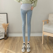 Pregnant women pants spring and autumn thin wear fashion tide mother Spring Summer bottoming small feet jeans spring leisure ankle-length pants