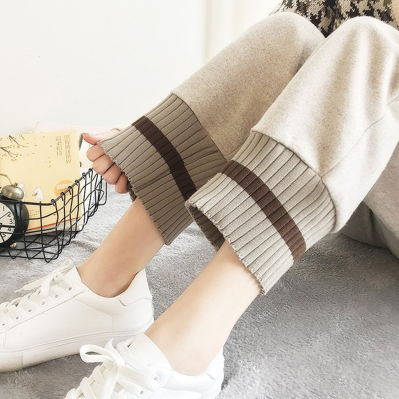 Pregnant Woman Pants Spring Autumn Outwear Casual Thick Cotton Pants Autumn Winter Plus Suede Thickened Loose Motion Fashion Harun Pants Winter Clothing