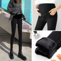 Pregnant Women Pants Winter Thicken Plus Suede Pants Fall Fashion Outwear Long Pants Black Tobellied Pants Workout Underpants