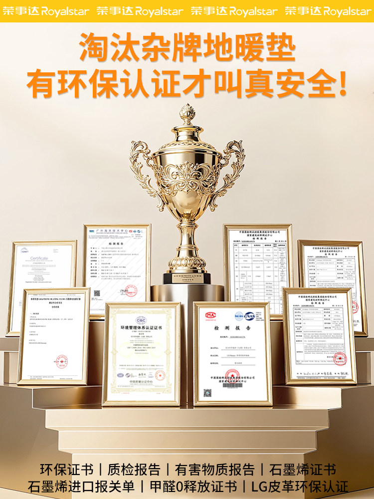 Royalstar Graphene Carbon Crystal Floor Heating Mat for Home Carpet, Living Room Winter Floor Mat, Heating Yoga Floor Heating Mat