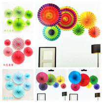 Kindergarten School Classroom Corridor StairFestival decoration decoration stereo colored round paper fan hanging
