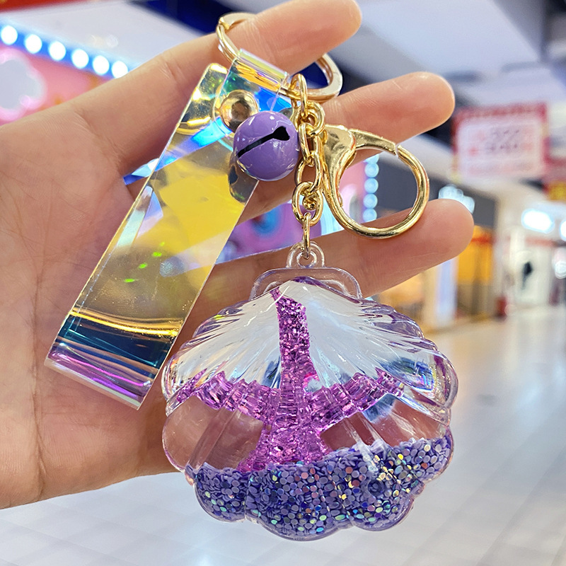Zhuhai Chimelong Souvenir Shell Acrylic Oil Keychain Key Chain Bag Pendant Small Accessories Haichang