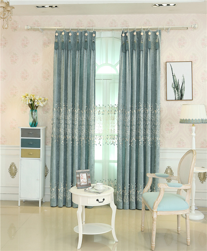 Huizhou custom-made high-end curtain fabric luxury European-style villa high window villa curtain fabric ultra-high living room