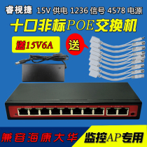 Iron shell 8-port 10-port 100 Gigabit POE power supply switch 12 15 24 36 48 52V network monitoring standard AP