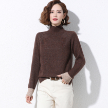 Extra-virgin dress Fat mm Winter dress High collar sweater 200 catty Loose Inner Hitch Belly Blouse Autumn Winter Beat