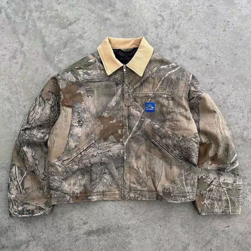 Loose Camouflage Spring and Autumn New Fashion Jacket, New American Style 2025 Trendy Brand, Unique Street Style Set, Very Cool