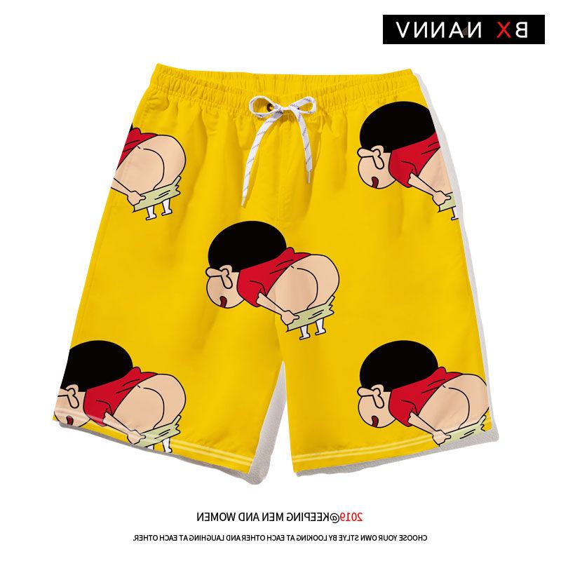 Crayon Shin-Chan Shorts Men's Trendy Brand ins Five-Point Shorts Summer Unisex Beach Shorts Swim Trunks Cute Cartoon Casual Pants