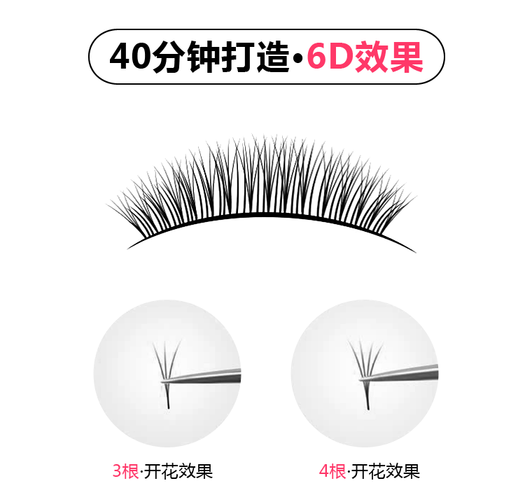 Camellia Ghép lông mi Hai lớp lông mi giả 3D5D Mane dày - Lông mi giả lông mi giả