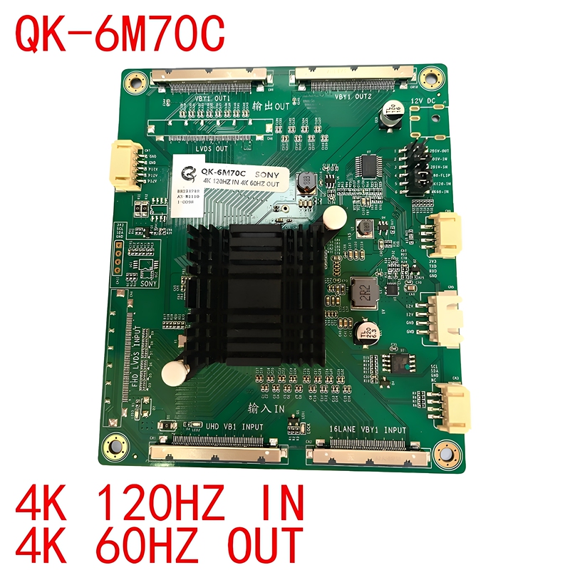 Qk-6M70C 4K 120Hz Motherboard Input to 60Hz T-Con Output Dedicated for Original Machine Screen Replacement Qk-6M70C 4K 120Hz Motherboard Input to 60Hz T-Con Output Dedicated for Original Machine Screen Replacement