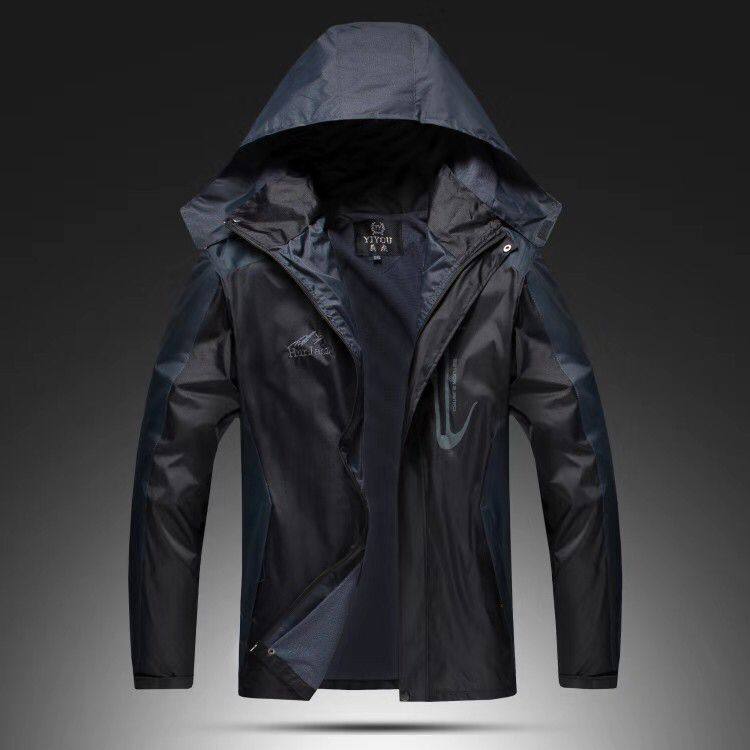 Spring and autumn outdoor waterproof and windproof single layer thin storm jacket hiking suit hiking suit male and female couples household jacket