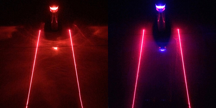 儿童自行车后尾灯激光投影夜骑灯警示灯山地车后车灯配件骑行装备详情9