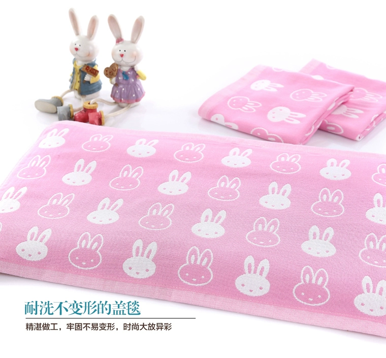 Cotton ba hoặc sáu lớp bông trẻ em gối khăn hai lớp 3 lớp 6 lớp gạc jacquard hoạt hình dễ thương mẫu đôi áo gối lụa