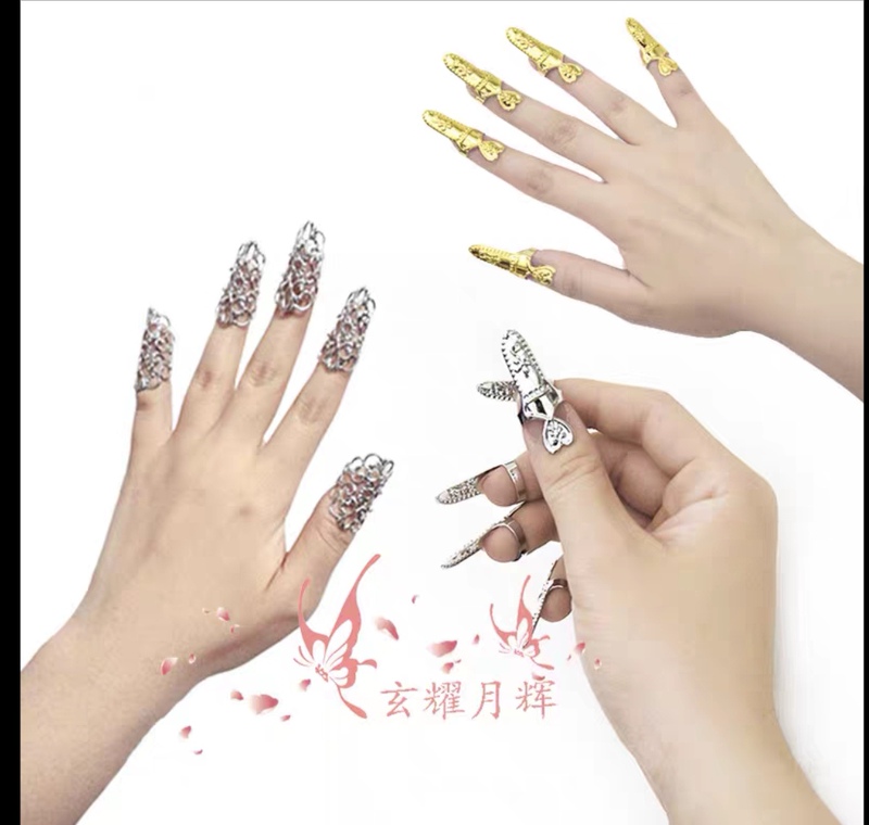 Personalized Nail Art Joint Nail Ring Accessories, Water Drop Gemstone Crown Inlaid with Diamonds, Beautiful Girl Open-Ended Nail Cover Tail Ring Personalized Nail Art Joint Nail Ring Accessories, Water Drop Gemstone Crown Inlaid with Diamonds, Beautiful Girl Open-Ended Nail Cover Tail Ring