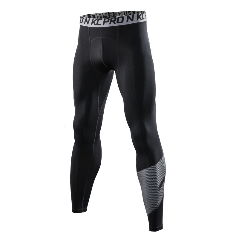 Sports Tight Pants for Men, Basketball, Running, Fitness, Football Training, Nine-Point Elastic Breathable Quick-Drying Autumn and Winter