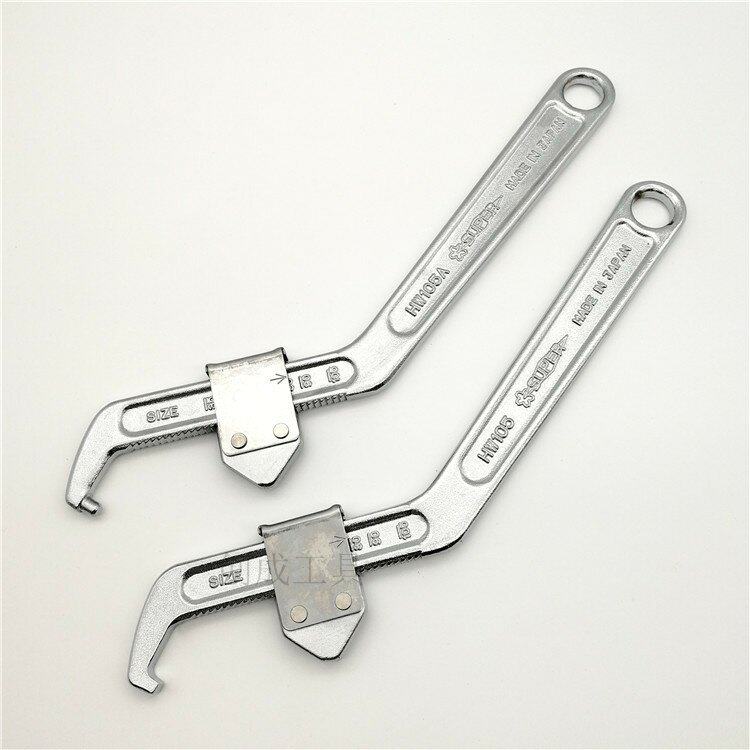 Гаечный ключ 日本进口世霸圆孔钩型扳手可调月牙勾形活动扳手hw-105a 105 165 Super