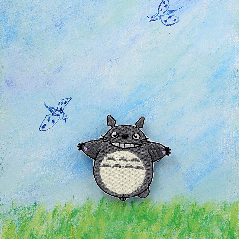 Hayao Miyazaki Classic cartoon animation Chinchilla DIY personality embroidery cloth stickers Children's clothes accessories hole stickers